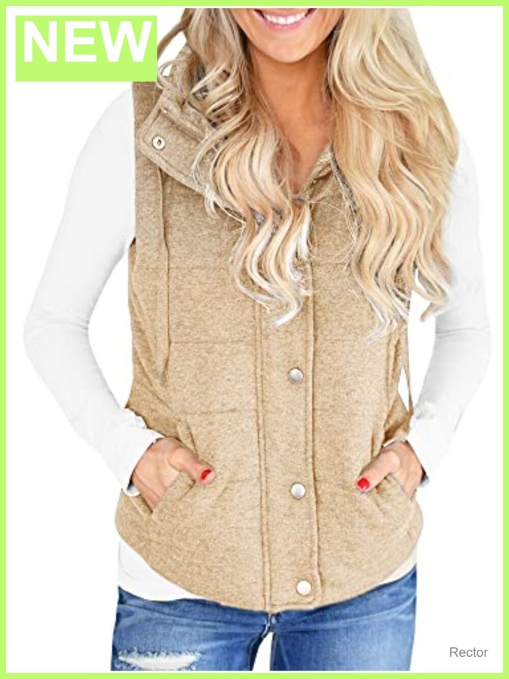 Women Quilted Puffer Vest Lightweight Zip Up Sleeveless Jacket with Pockets